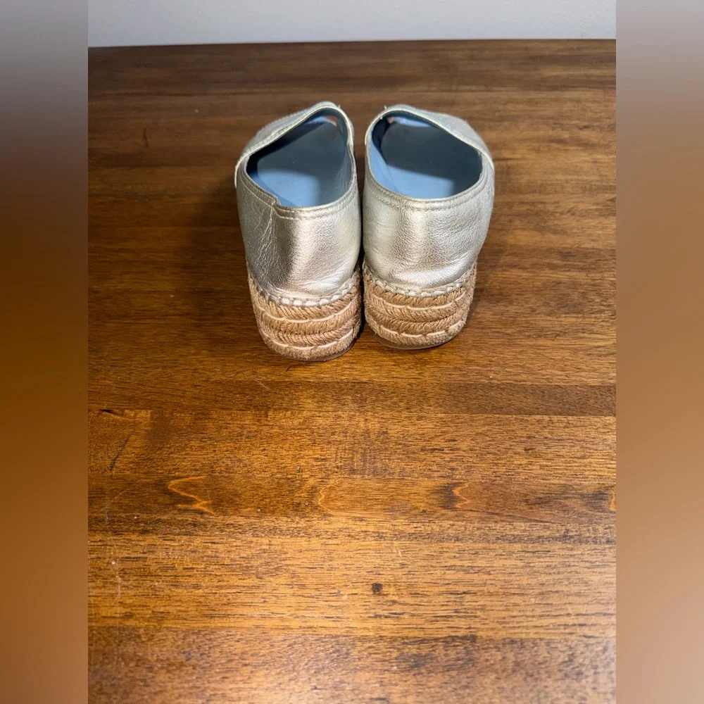 Prada Metallic Silver Espadrilles